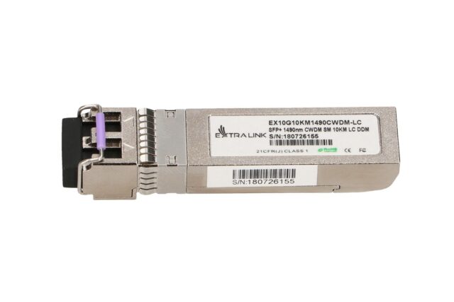 Extralink SFP+ 10G | SFP+ CWDM Module | 10Gbps, 1490nm, single mode, 10km, LC, DOM - imagine 3