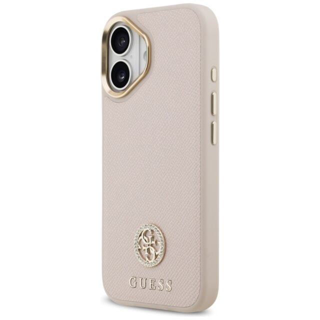 Case Guess Grained Strass Logo MagSafe for iPhone 17 pink - imagine 2