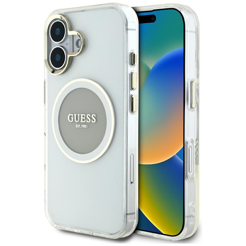 cps-6f0545df6862202c91b13ed59dea3133-2025-12-06-06-33-27 Case Guess IML Metal Colored Circle Classic Logo MagSafe for iPhone 16 grey - imagine 1