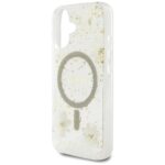 Case Guess Resin Flowers Glitter MagSafe for iPhone 16 beige - imagine 6