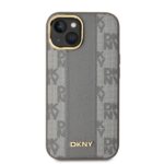 DKNY DKHMP14SPCPVSLE iPhone 14 6.1" beige hardcase Leather Checkered Mono Pattern MagSafe - imagine 2