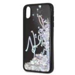 Karl Lagerfeld KLHCI65KSIGMU iPhone Xs Max black hard case Signature Liquid Glitter Sequins - imagine 3