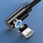 USAMS U54 Magnetic Angled Cable 1m Lightning black SJ444USB01 (US-SJ444) - imagine 3