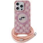 Karl Lagerfeld KLHMP15XHCKCKLCP iPhone 15 Pro Max 6.7" pink hardcase IML Crossbody Monogram Ka - imagine 2