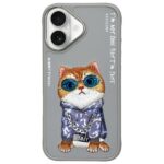 Nimmy case iPhone 16 6.1" gray Glasses Cool Cat