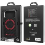 Case Audi RSQ Carbon Fiber Sport Red Circle MagSafe for iPhone 17 Pro black - imagine 10