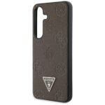 Case Guess Grained Hot Stamp Peony Pattern Triangle Logo MagSafe for Samsung Galaxy S25 brown - imagine 6