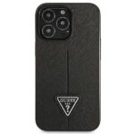 Guess GUHCP14LPSATLK iPhone 14 Pro 6,1" black hardcase SaffianoTriangle Logo - imagine 3