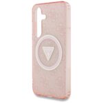Case Guess 4G Glitter Triangle Buttons MagSafe for Samsung Galaxy S25 pink - imagine 6