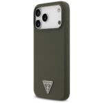 Case Guess Silicone Triangle Logo MagSafe for iPhone 17 Pro Max khaki - imagine 2