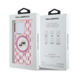 Karl Lagerfeld KLHMP15LHMCKMHP iPhone 15 Pro 6.1"pink IML Monogram Karl&Choupette Head MagSaf - imagine 5
