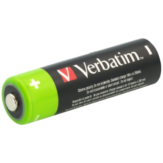 Verbatim Rechargeable Battery NiMH AA 2500mAh Premium HR6 4pcs black 49517 - imagine 3