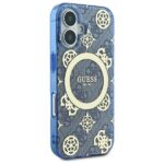 Guess GUHMP16SH4PYEEB iPhone 16 6.1" blue hardcase IML Peony On 4G Background MagSafe - imagine 4