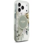 Guess IML Flower & Tonal Circle MagSafe case for iPhone 17 Pro Max green - imagine 4