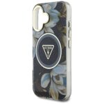 Case Guess Glitter Flowers Triangle Buttons MagSafe for iPhone 16 black - imagine 6