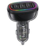USAMS car charger 1xUSB-C 3xUSB-A C34 48W 3A+C PD Fast Charge black CC170CC01 (US-CC170)