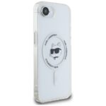 Case Karl Lagerfeld IML Metal Choupette Head MagSafe for iPhone 16e white - imagine 4