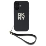 DKNY DKHCP16SPBSWSK iPhone 16 6.1" black hardcase Wrist Strap Stock Logo - imagine 2