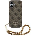 Guess 4G Strap Triangle Logo MagSafe case for iPhone 17 brown