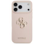 Guess Grained Big 4G & Classic Logo Case for iPhone 17 Pro Max Pink - imagine 3
