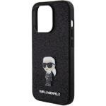 Karl Lagerfeld KLHCP15XGKNPSK iPhone 15 Pro Max 6.7" black hardcase Fixed Glitter Ikonik Logo - imagine 6