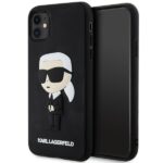 Karl Lagerfeld KLHCN613DRKINK iPhone 11/ Xr 6.1" black hardcase Rubber Ikonik 3D