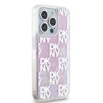 DKNY DKHCP15LLCPEPP iPhone 15 Pro 6.1" pink hardcase Liquid Glitter Multilogo - imagine 4