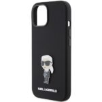 Karl Lagerfeld KLHCP15SSMHKNPK iPhone 15/ 14 / 13 6.1" black Silicone Ikonik Metal Pin - imagine 6