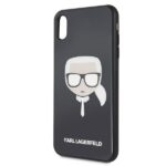 Karl Lagerfeld KLHCI65DLHBK iPhone XsMax black Iconic Glitter Karl`s Head - imagine 3
