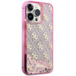 Guess GUHCP14XLC4PSGP iPhone 14 Pro Max 6.7" pink hardcase Liquid Glitter 4G Transculent - imagine 4