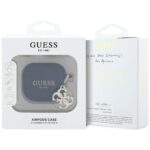 Guess GUA4LECG4K AirPods 4 cover black Silicone 4G Charm - imagine 3