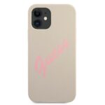 Guess GUHCP12SLSVSGP iPhone 12 mini 5,4" grey pink hardcase Silicone Vintage - imagine 3