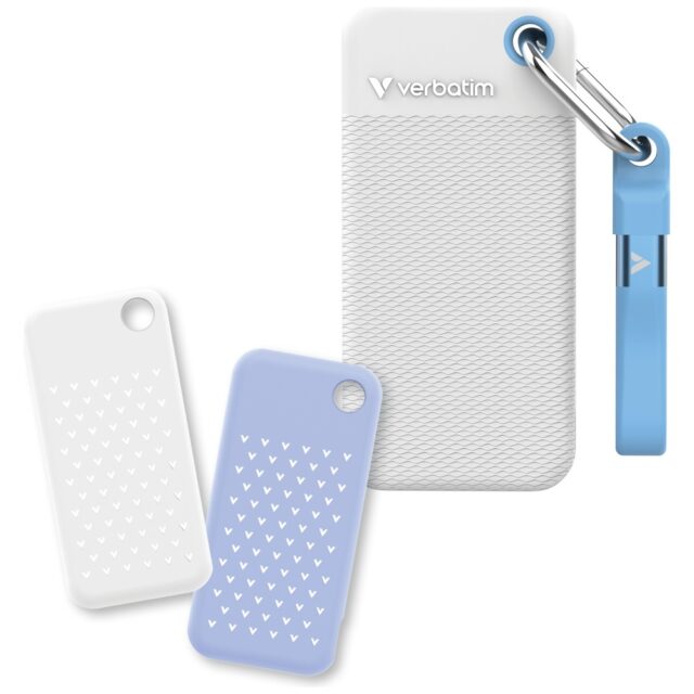 External Drive Verbatim Pocket SSD 2TB USB-C 3.2 gen.2 white-light blue 32321 - imagine 2
