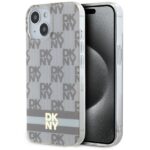 DKNY DKHMP15SHCPTSE iPhone 15 / 14 / 13 6.1 inch beige hardcase IML Checkered Mono Pattern & Printed