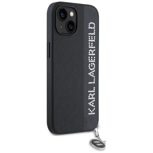 Karl Lagerfeld KLHCP15SPSAKDGCK iPhone 15 / 14 / 13 6.1" black hardcase Saffiano Rhinestones & - imagine 4