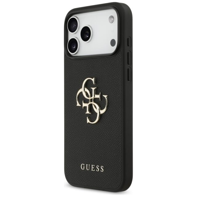 Guess Grained Big 4G & Classic Logo case for iPhone 17 Pro Max black - imagine 2