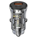 USAMS car charger 1xUSB+1xUSB-C C32 30W Fast Charge black CC164CC01 (US-CC164)