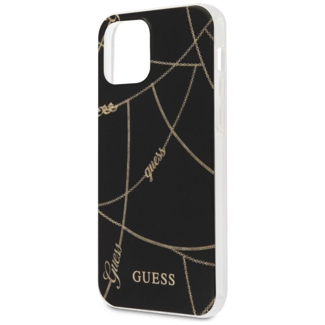 Guess GUHCP12MPCUCHBK iPhone 12/12 Pro 6,1" black hardcase Gold Chain Collection - imagine 8