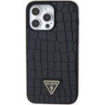 Guess GUHCP15XPCRTHCK iPhone 15 Pro Max 6.7" black hardcase Croco Triangle Metal Logo - imagine 3