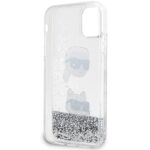 Karl Lagerfeld KLHCN61LDHKCNS iPhone 11/ Xr 6.1" silver hardcase Liquid Glitter Karl & Choup - imagine 4