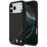 Case BMW M Carbon Tricolor Line MagSafe for iPhone 17 Pro Max black