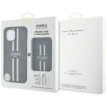 Case Guess 4G Stripes with wallet Magsafe for iPhone 15 black - imagine 6