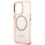 Guess GUHMP13XHTCMP iPhone 13 Pro Max 6,7" pink hard case Gold Outline Translucent MagSafe - imagine 6