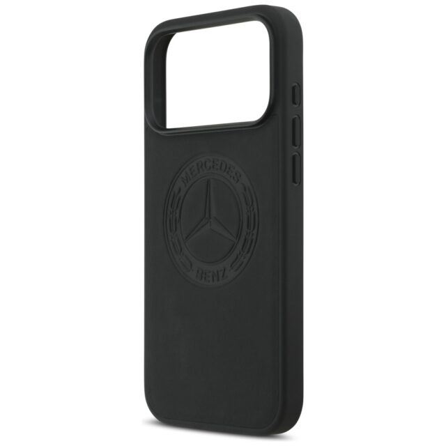 Mercedes Leather Vintage Logo MagSafe Case for iPhone 17 Pro Max Black - imagine 6