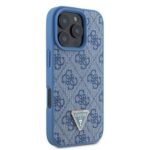 Guess GUHCP16LP4TDPB iPhone 16 Pro 6.3" blue hardcase Leather 4G Triangle Strass MagSafe - imagine 2