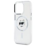 Karl Lagerfeld KLHMP15XHLSCHH iPhone 15 Pro Max 6.7" white hardcase IML Metal Choupette Head MagSafe - imagine 6