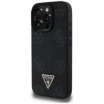 Case Guess Grained Hot Stamp Peony Triangle Logo MagSafe for iPhone 16 Pro black - imagine 2