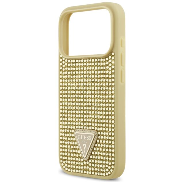 Case Guess Rhinestone Triangle Logo for   iPhone 17 Pro gold - imagine 6