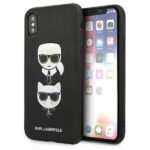 Karl Lagerfeld KLHCI65SAKICKCBK iPhone XS Max black hardcase Saffiano Karl&Choupette Head