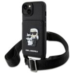 Karl Lagerfeld KLHCP14MCSAKCPMK iPhone 14 Plus / 15 Plus 6.7" hardcase black Crossbody Saffian